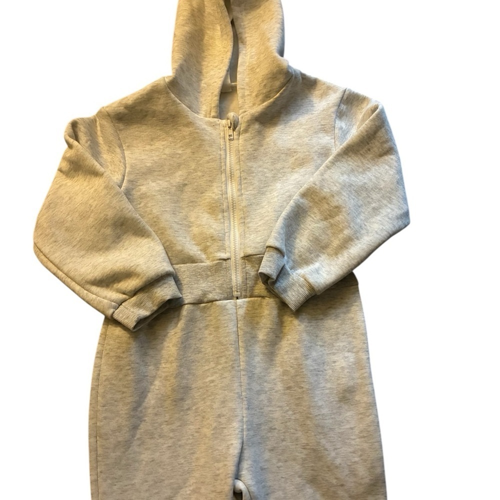 Kids Gray Hooded Jumpsuit